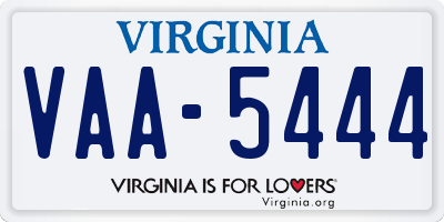 VA license plate VAA5444