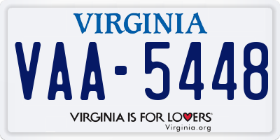 VA license plate VAA5448