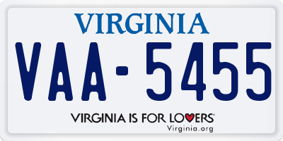 VA license plate VAA5455