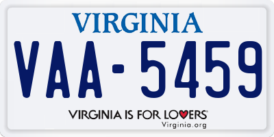 VA license plate VAA5459