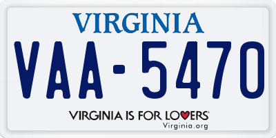 VA license plate VAA5470