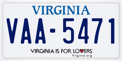 VA license plate VAA5471