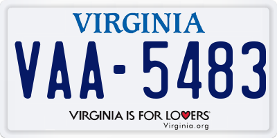 VA license plate VAA5483