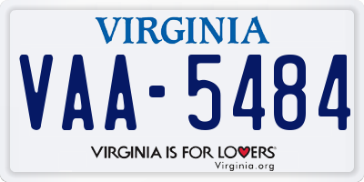 VA license plate VAA5484