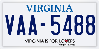 VA license plate VAA5488