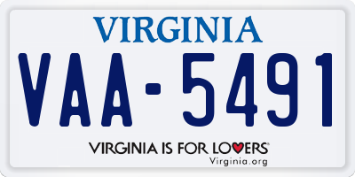 VA license plate VAA5491