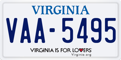 VA license plate VAA5495