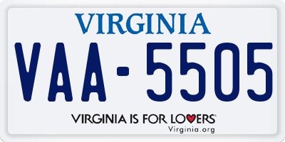 VA license plate VAA5505