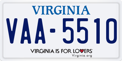 VA license plate VAA5510