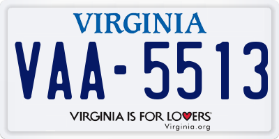 VA license plate VAA5513