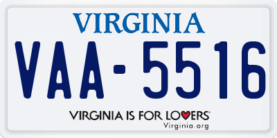 VA license plate VAA5516