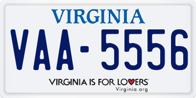 VA license plate VAA5556