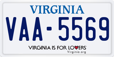 VA license plate VAA5569