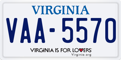 VA license plate VAA5570