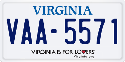 VA license plate VAA5571