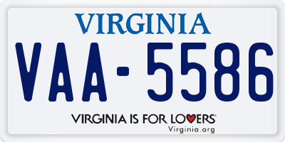 VA license plate VAA5586