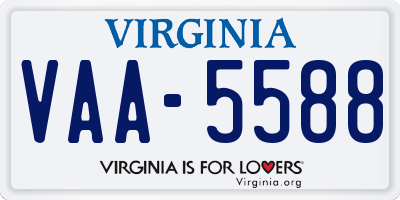 VA license plate VAA5588