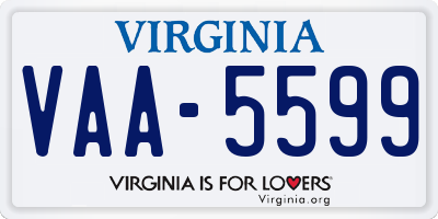 VA license plate VAA5599