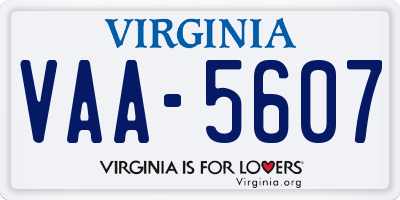 VA license plate VAA5607