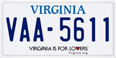 VA license plate VAA5611