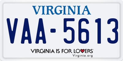 VA license plate VAA5613