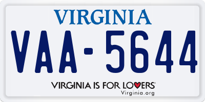 VA license plate VAA5644