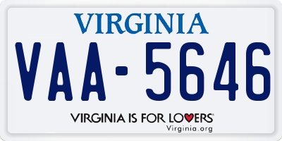 VA license plate VAA5646