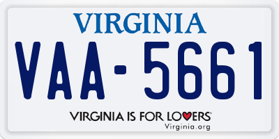 VA license plate VAA5661