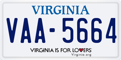 VA license plate VAA5664