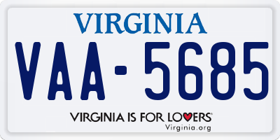 VA license plate VAA5685