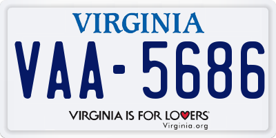 VA license plate VAA5686