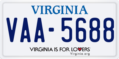 VA license plate VAA5688