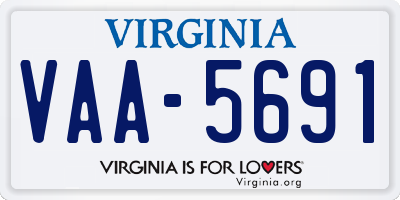 VA license plate VAA5691