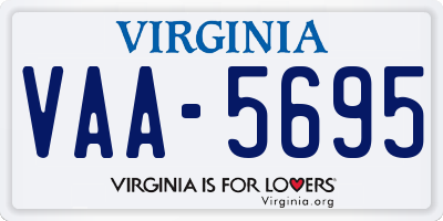 VA license plate VAA5695