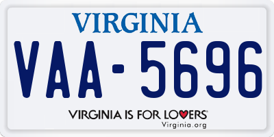 VA license plate VAA5696