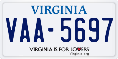 VA license plate VAA5697