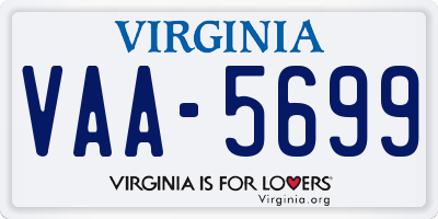 VA license plate VAA5699