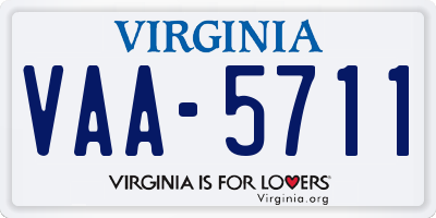 VA license plate VAA5711