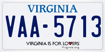 VA license plate VAA5713