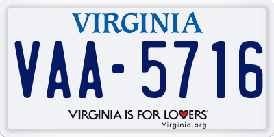 VA license plate VAA5716