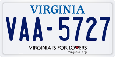 VA license plate VAA5727