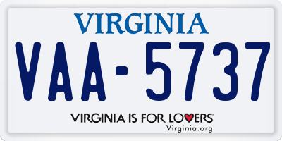 VA license plate VAA5737