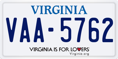 VA license plate VAA5762