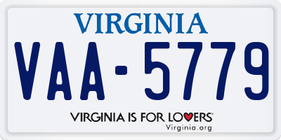 VA license plate VAA5779