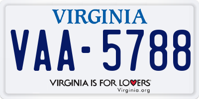 VA license plate VAA5788