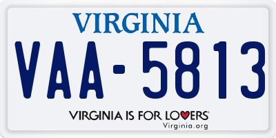 VA license plate VAA5813