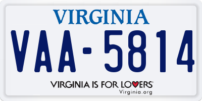 VA license plate VAA5814