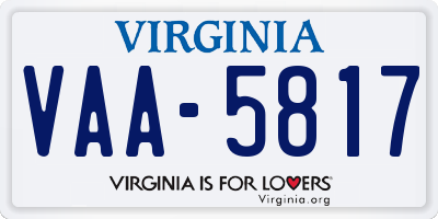 VA license plate VAA5817