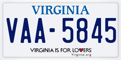 VA license plate VAA5845