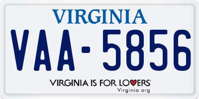 VA license plate VAA5856